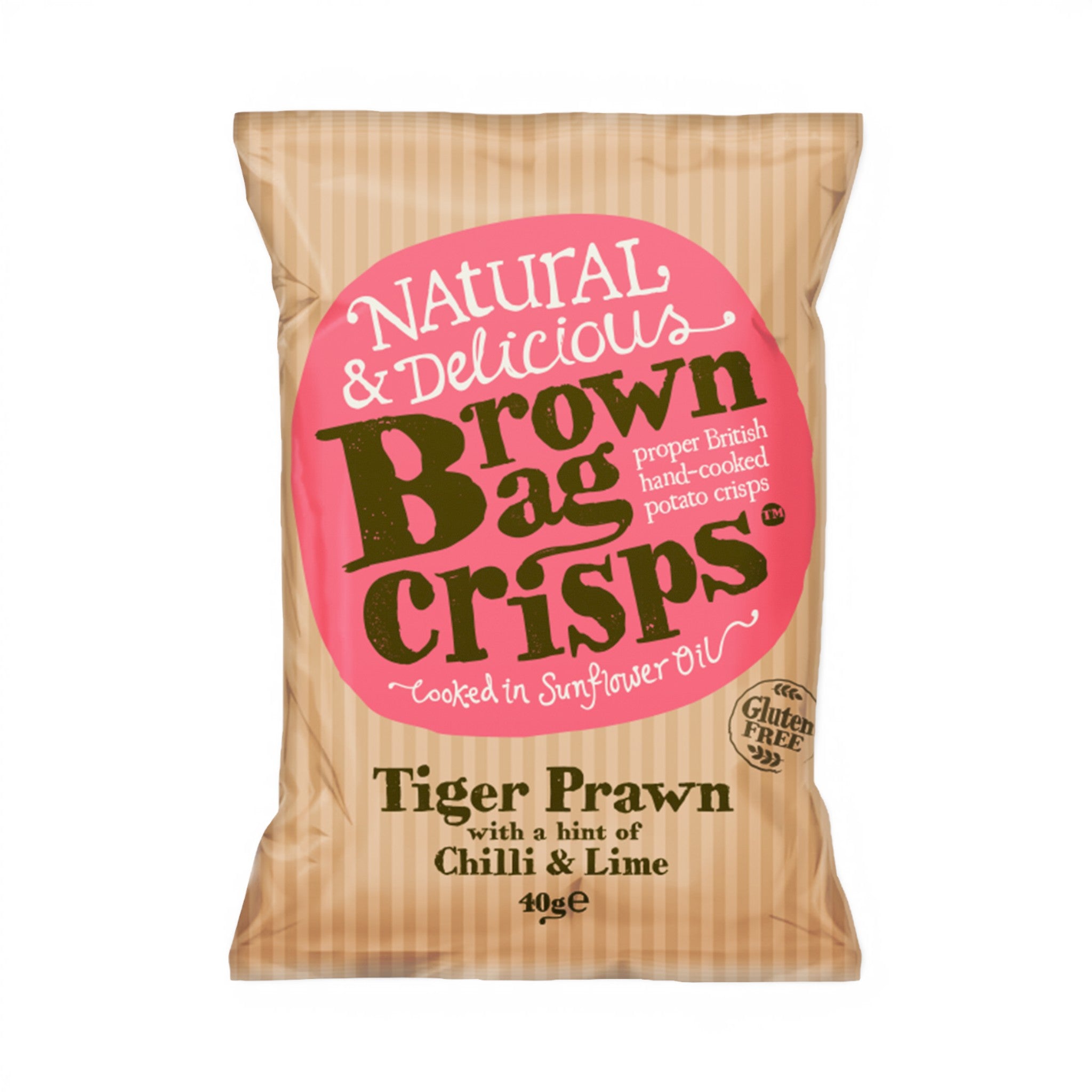 Brown Bag Crisps Tiger Prawn with Hint of Chilli & Lime 40g