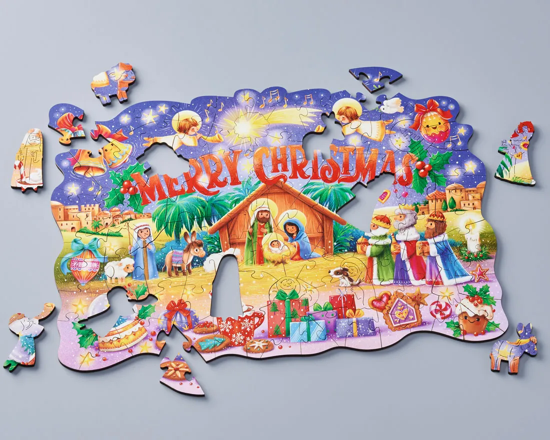 Wentworth Christmas Nativity 100 large piece wooden jigsaw puzzle, image 2