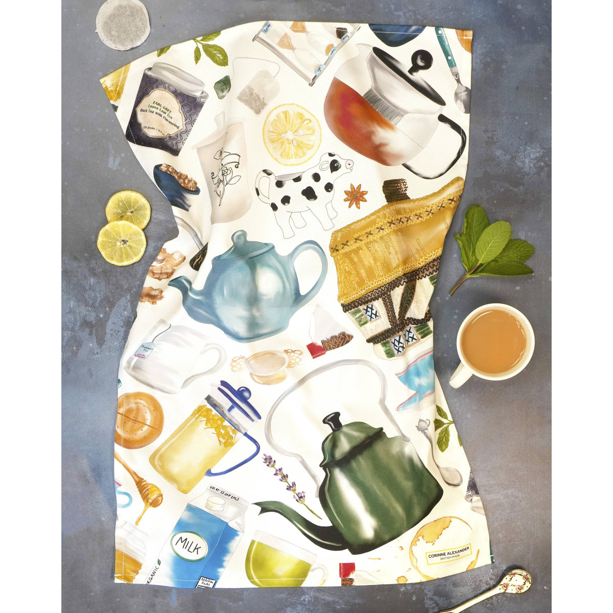 Corinne Alexander Time For A Brew Tea Towel