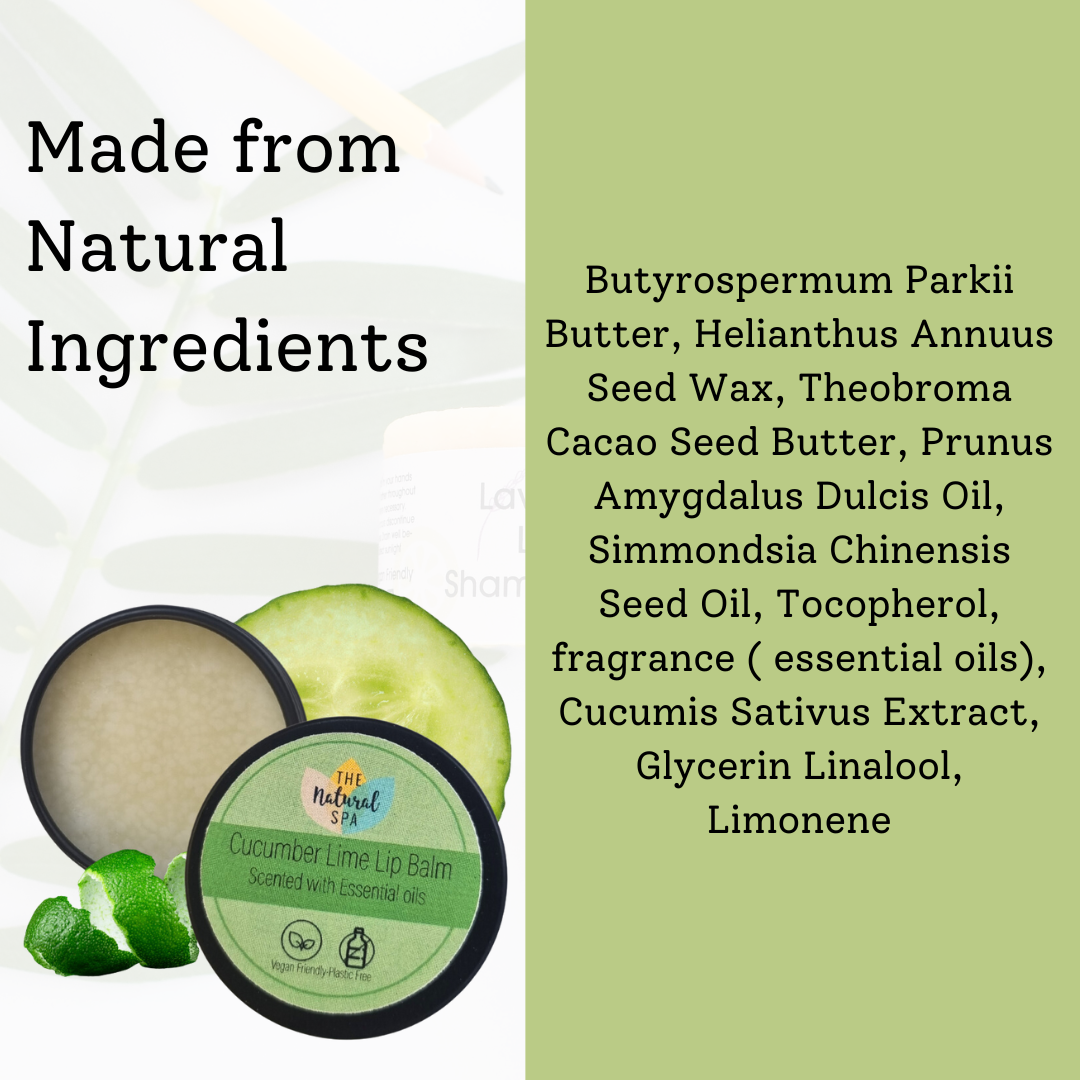 Cucumber Lime Lip Balm | Moisturising Vegan Balm | Handmade