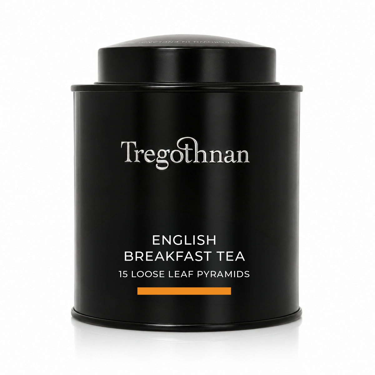 Tregothnan English Breakfast Tea Tin with fifteen loose leaf pyramid bags