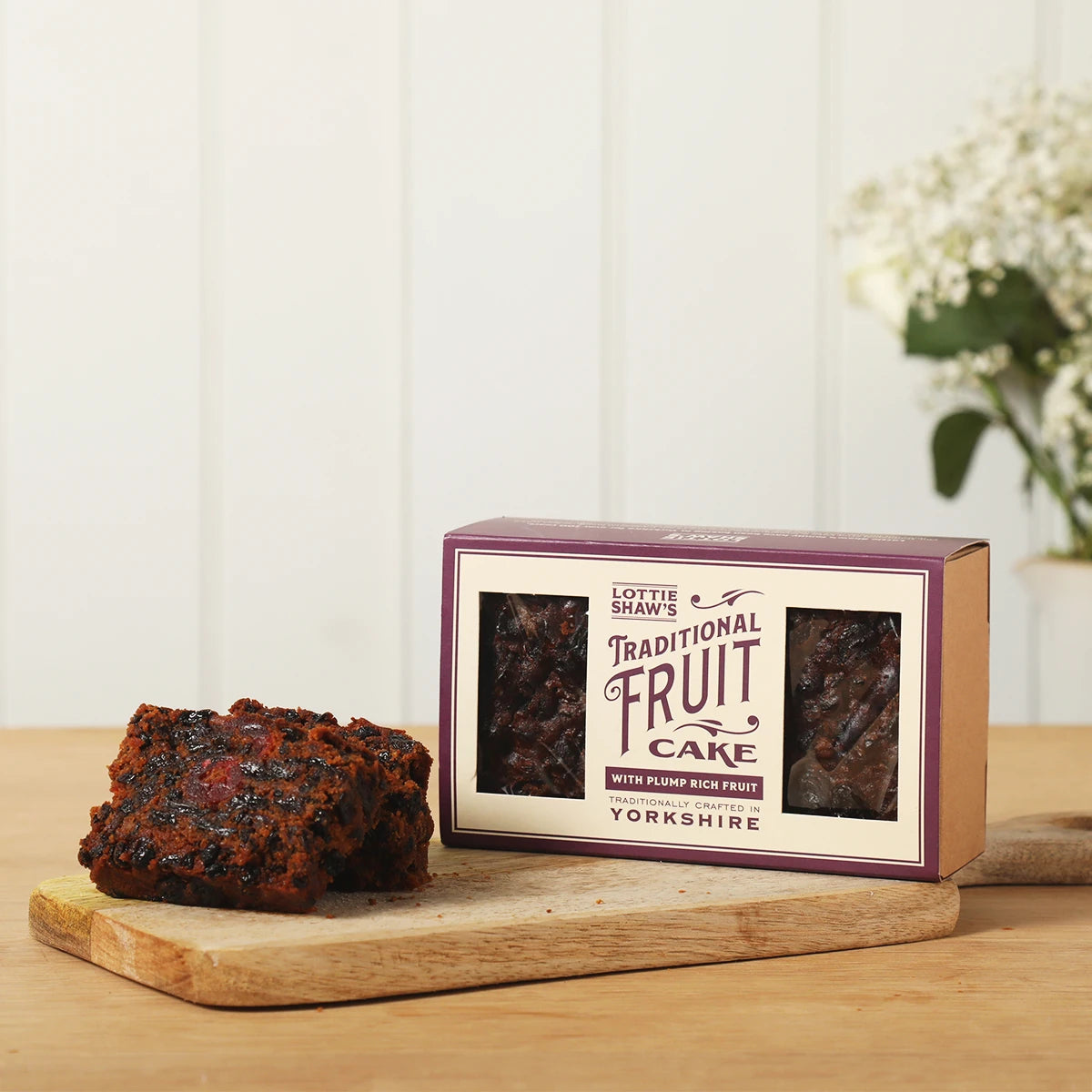 Lottie Shaw's Traditional Fruit Cake in its card box