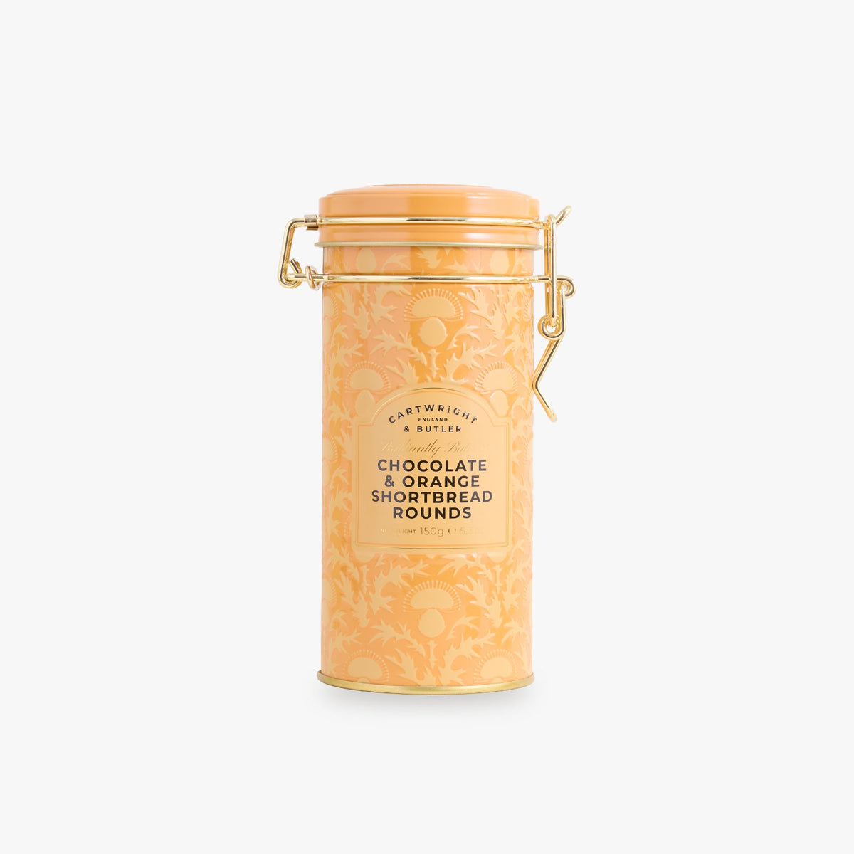 Cartwright & Butler Chocolate & Orange Shortbread Rounds in Tin 150g