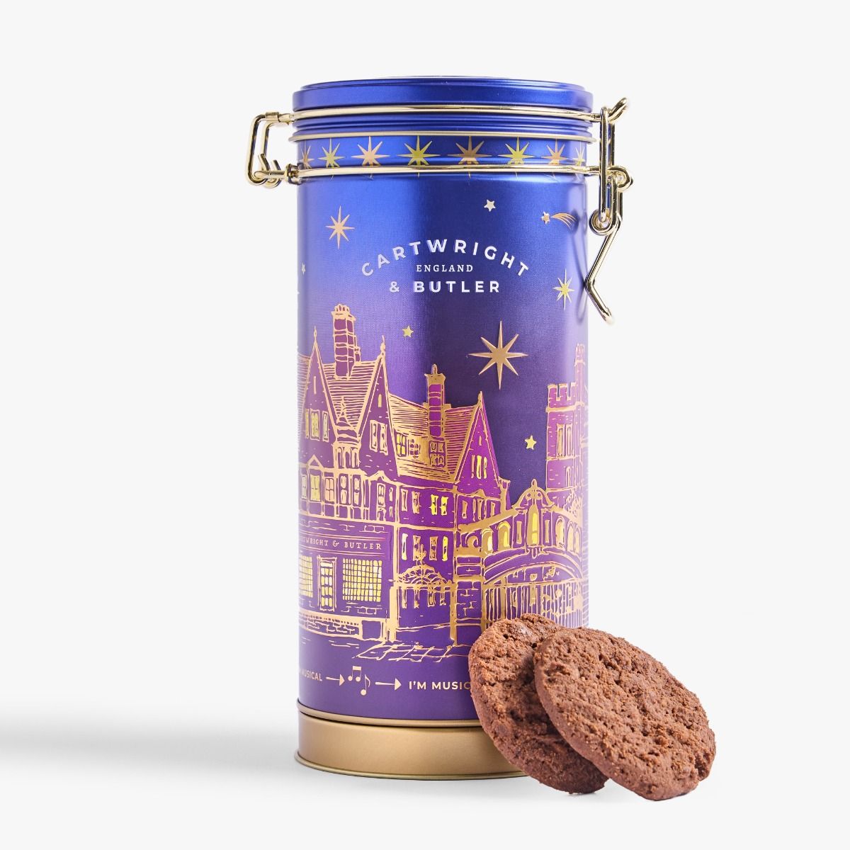Cartwright & Butler Night Before Christmas Triple Chocolate Chunk Biscuits Musical Tin 200g, additional photograph