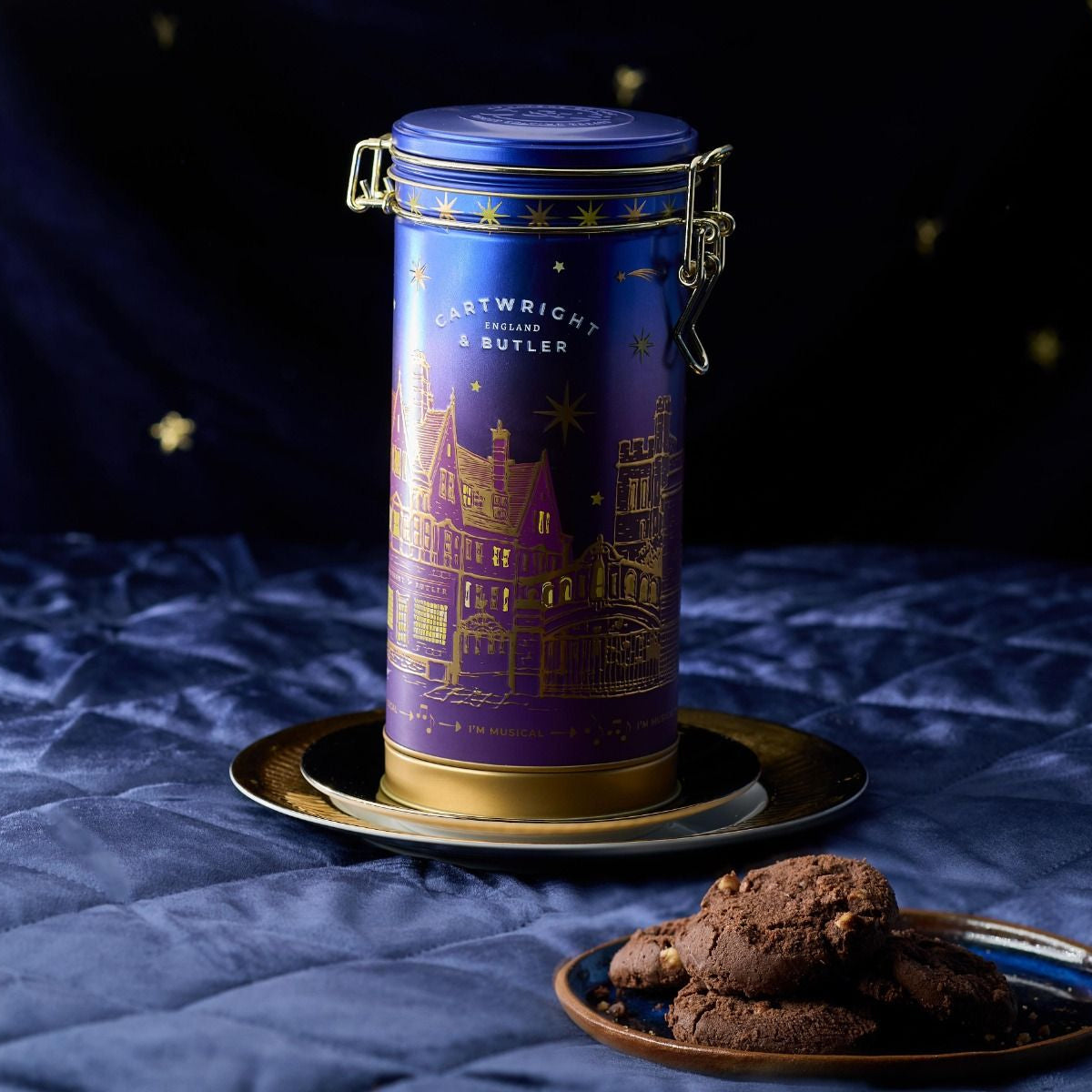Cartwright & Butler Night Before Christmas Triple Chocolate Chunk Biscuits Musical Tin 200g, additional photograph