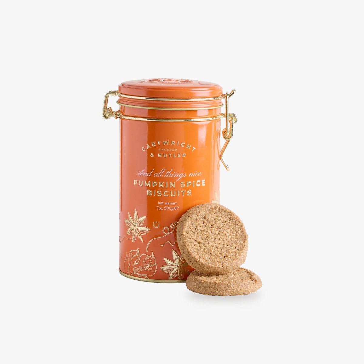 Cartwright & Butler Pumpkin Spice Biscuits in Tin 200g, additional photograph