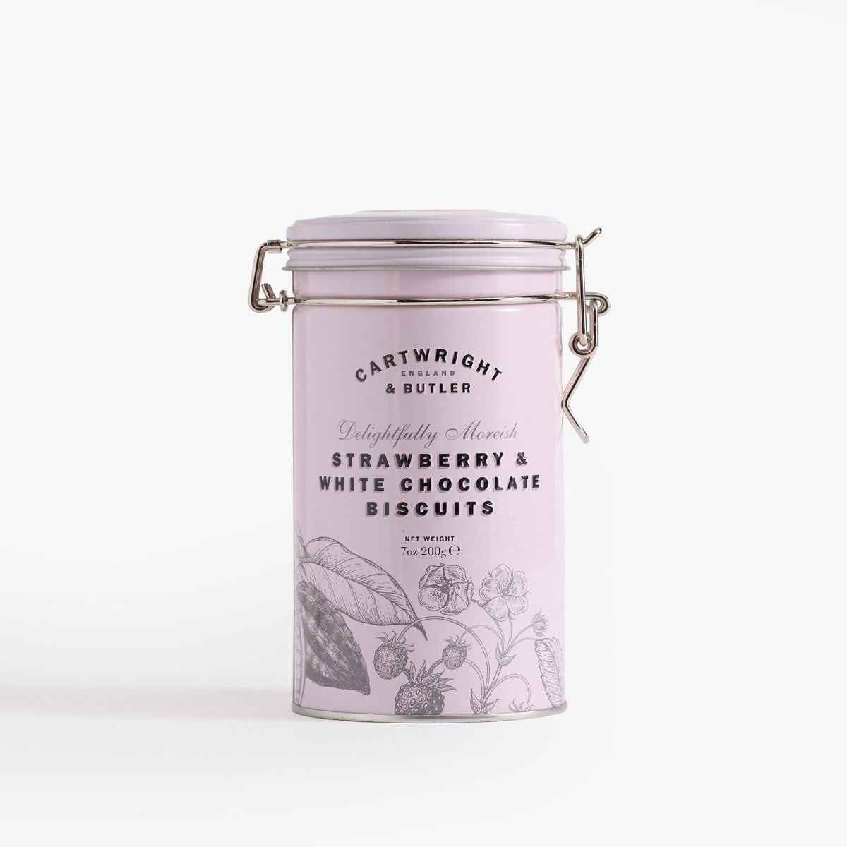 Cartwright & Butler Strawberry & White Chocolate Biscuits in Tin 200g