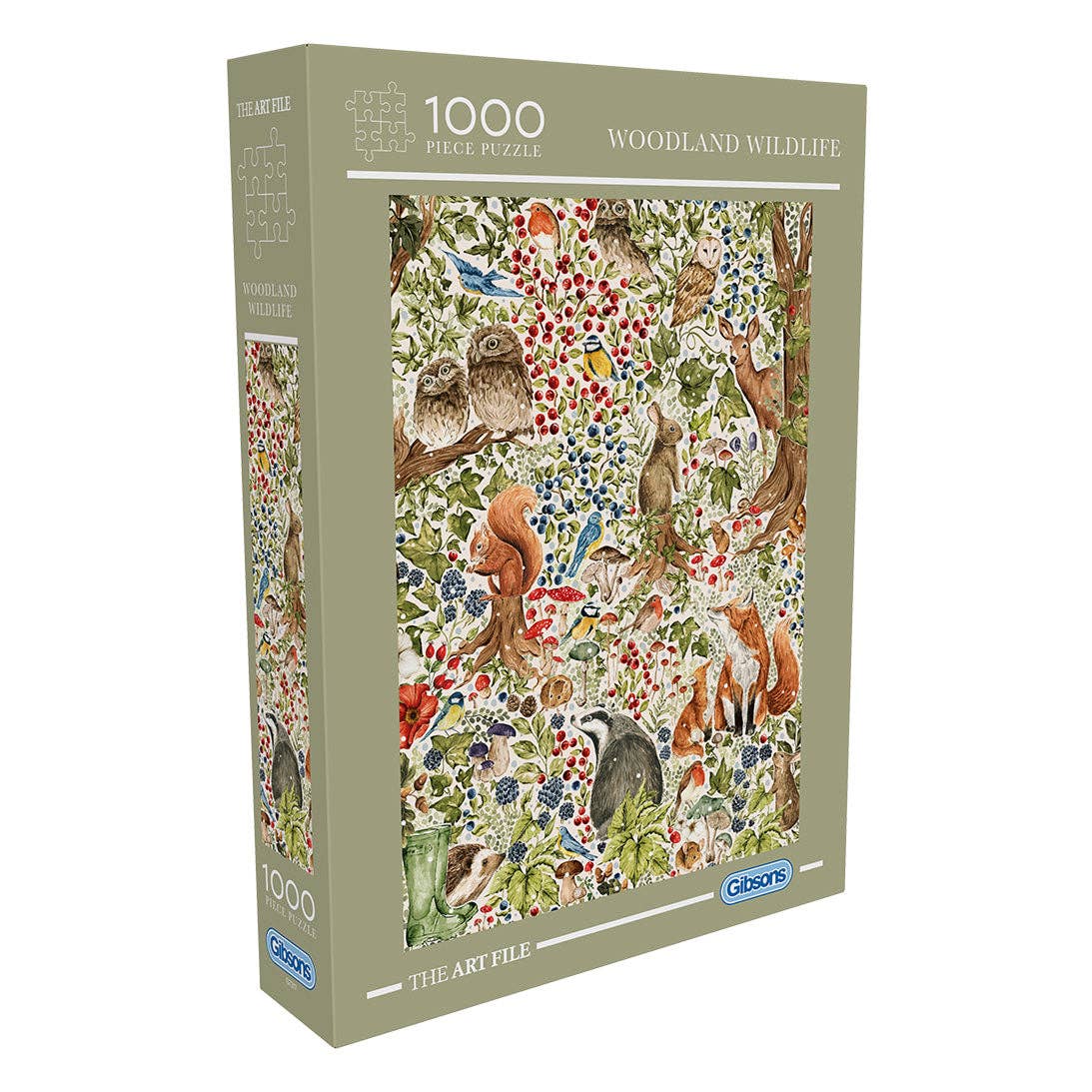 Gibsons The Art File Woodland Wildlife 1000 piece jigsaw puzzle, view 1