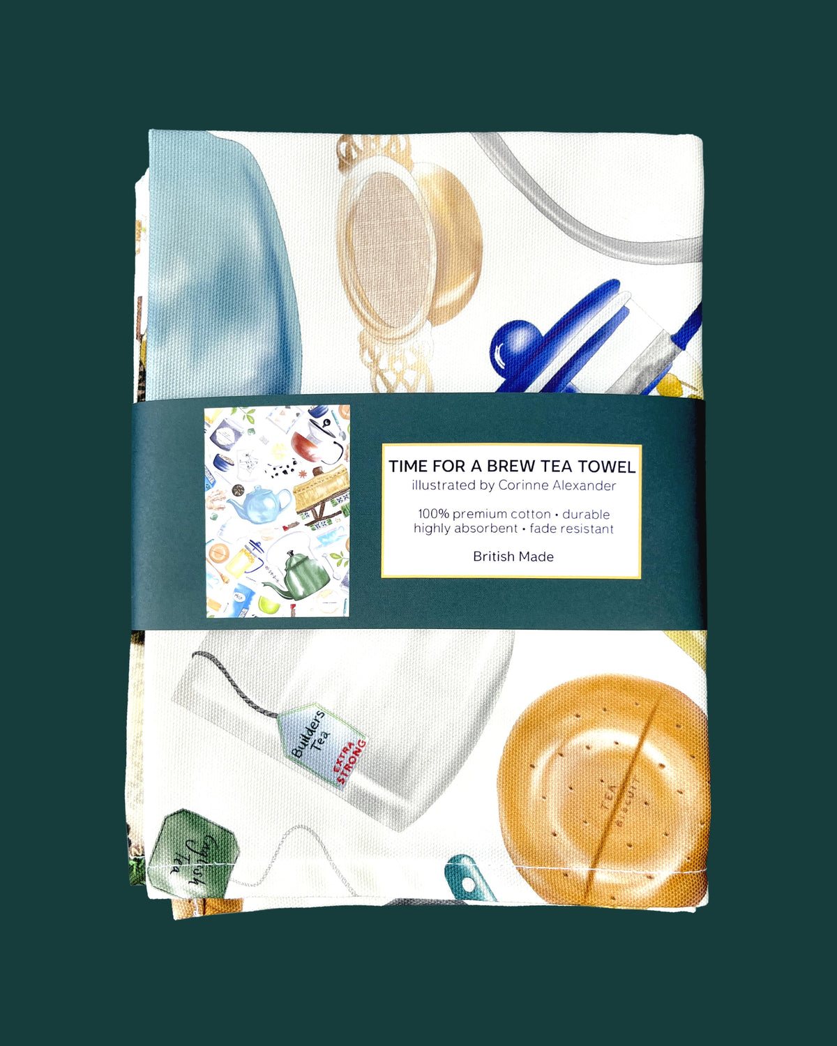 Corinne Alexander Time For A Brew Tea Towel