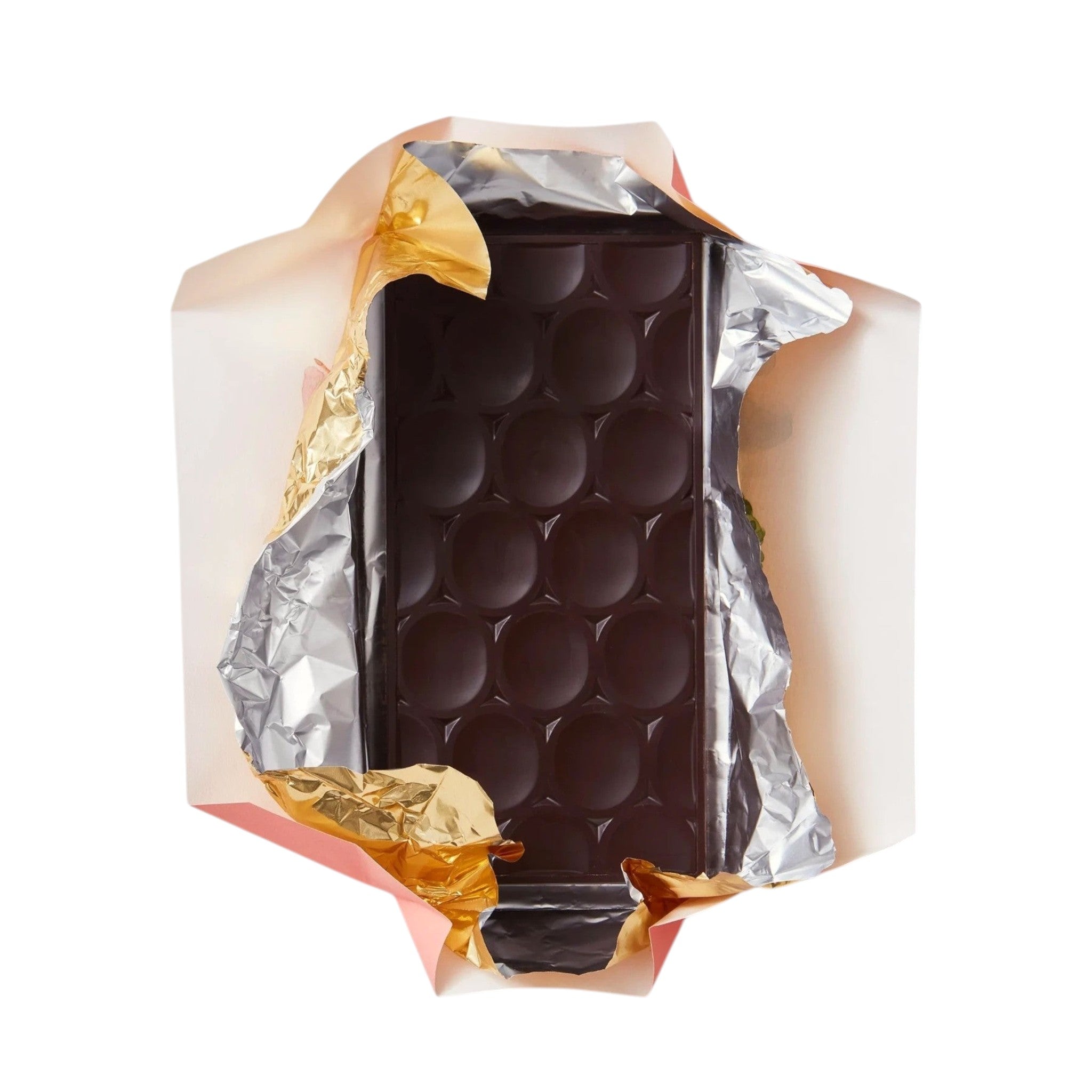Made In England dark milk chocolate bar with cookie chips, 60% cacao, featuring a segmented design.