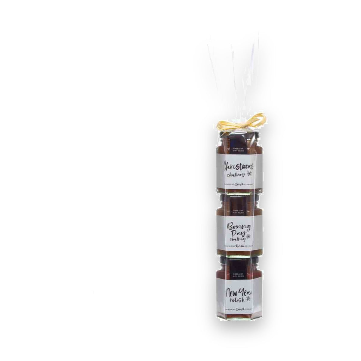 Hawkshead Relish 3 Jar Christmas Gift Wrap with Christmas Chutney, Boxing Day Chutney and New Year Relish