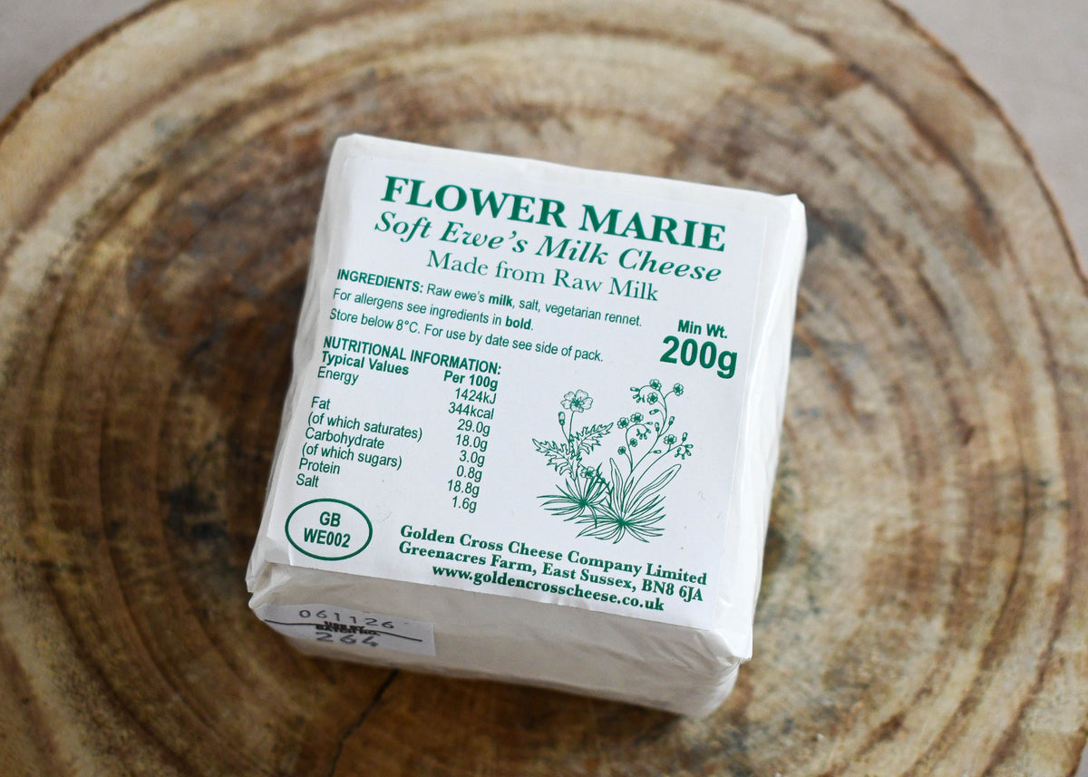 Flower Marie ewe's milk cheese, Made In England
