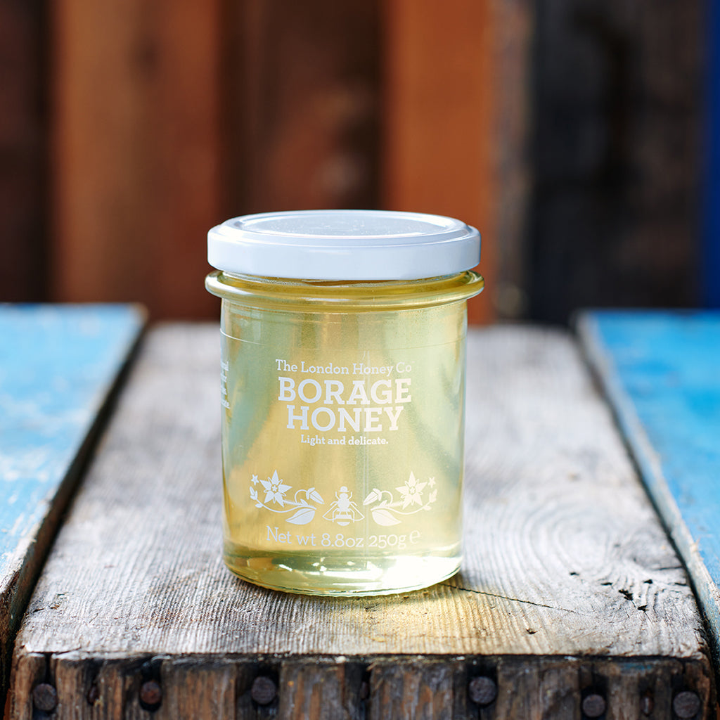 The London Honey Co. British Borage Honey 250g jar, one of the two jars in the duo