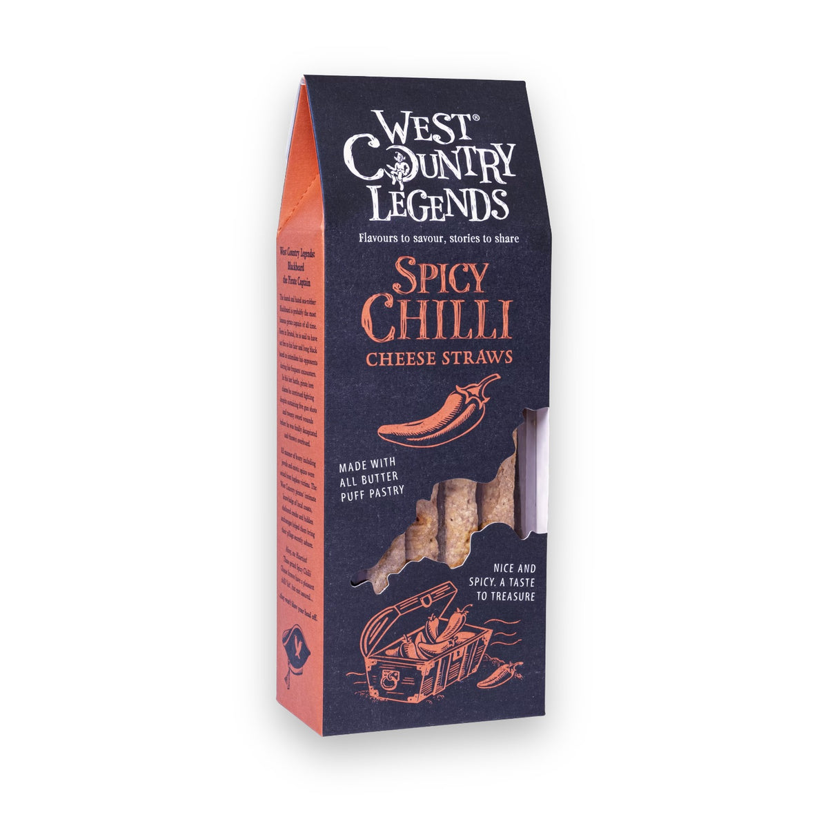 West Country Legends Spicy Chilli Cheese Straws 100g box