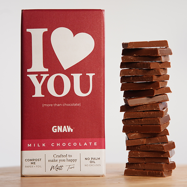 GNAW I Love You Milk Chocolate Bar 80g