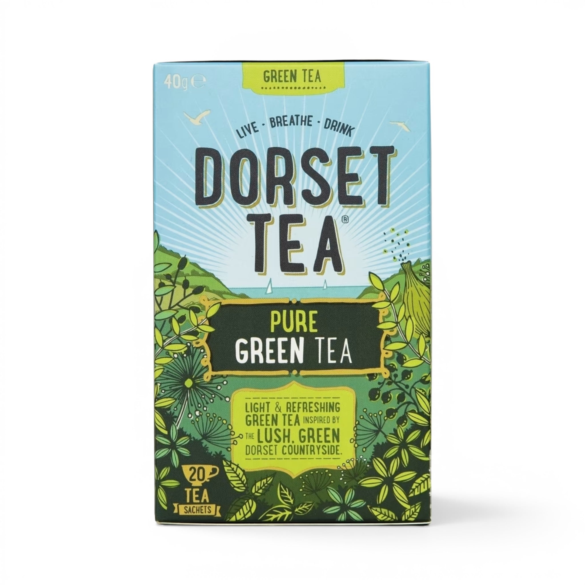 Dorset Tea Pure Green Tea 20 Sachets 40g