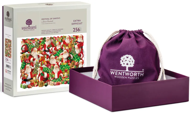 Wentworth Festival of Santas 40 piece wooden jigsaw puzzle, image 1