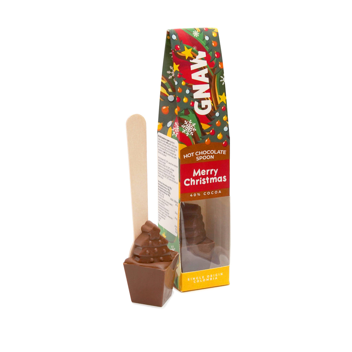 Merry Christmas Tree Hot Chocolate Spoon | 40% cocoa