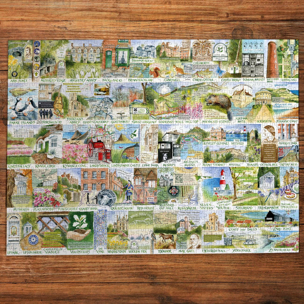 Gibsons National Trust Landmarks and Landscapes 1000 piece jigsaw puzzle, view 3