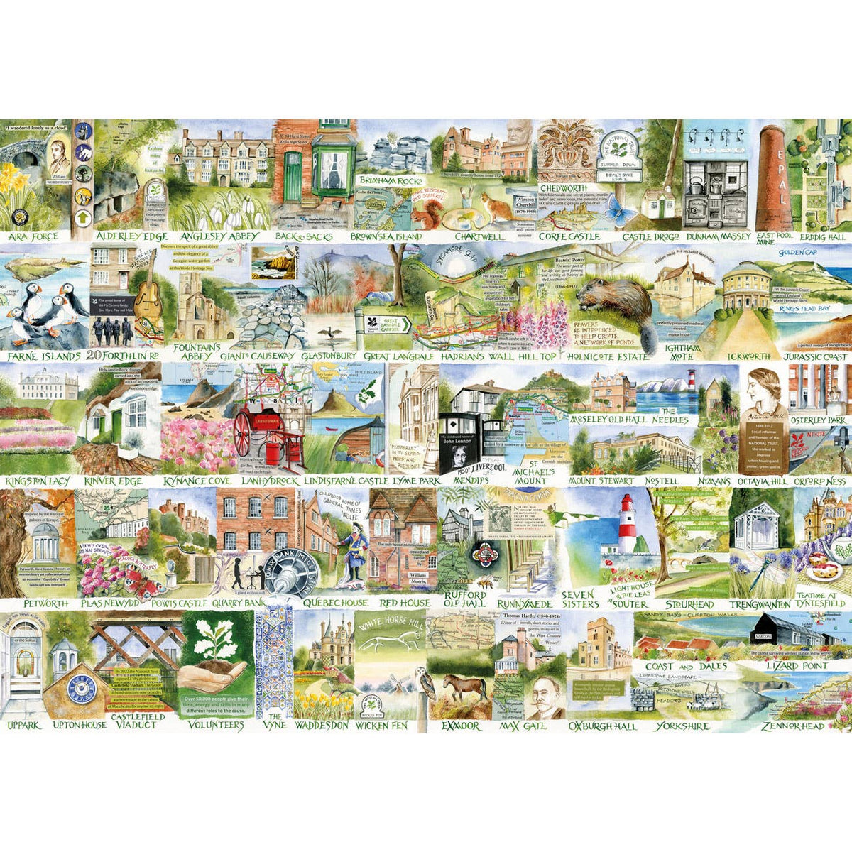 Gibsons National Trust Landmarks and Landscapes 1000 piece jigsaw puzzle, view 2