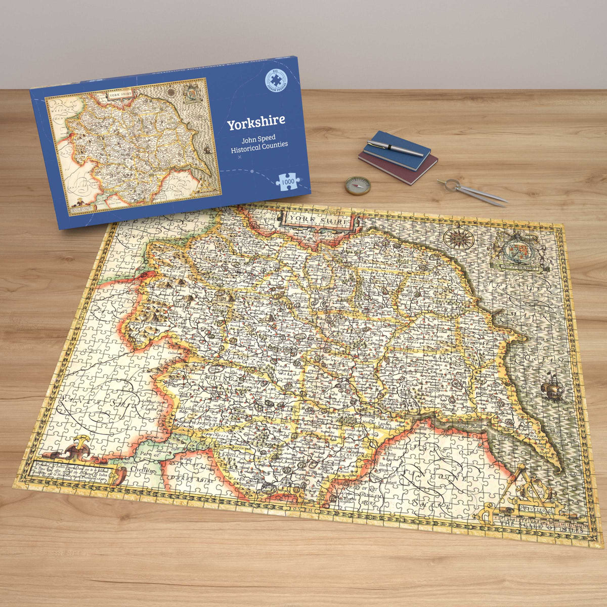 Yorkshire Historical Map 1610 1000 piece jigsaw puzzle by All Jigsaw Puzzles, image 3
