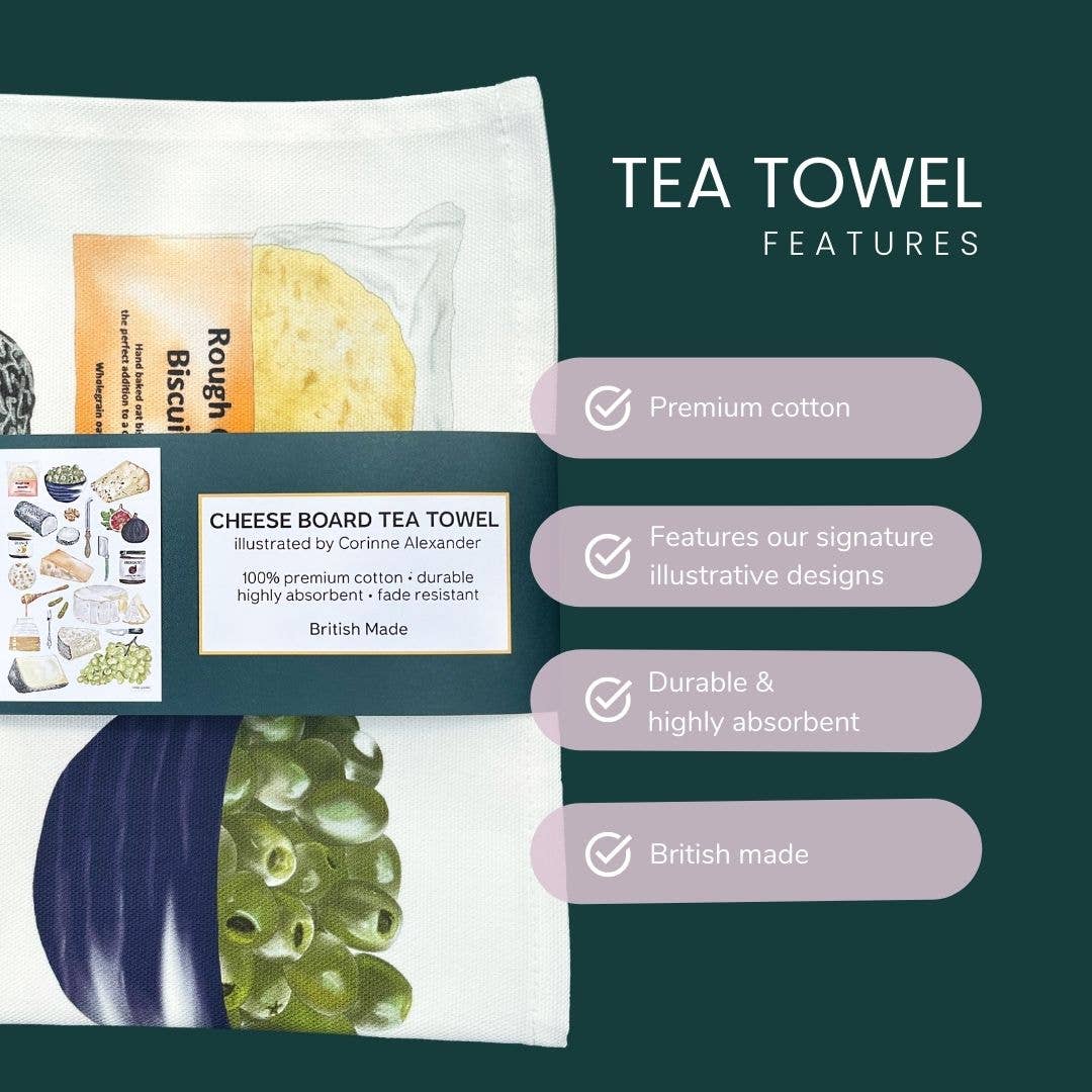 Corinne Alexander Cheese Board Tea Towel