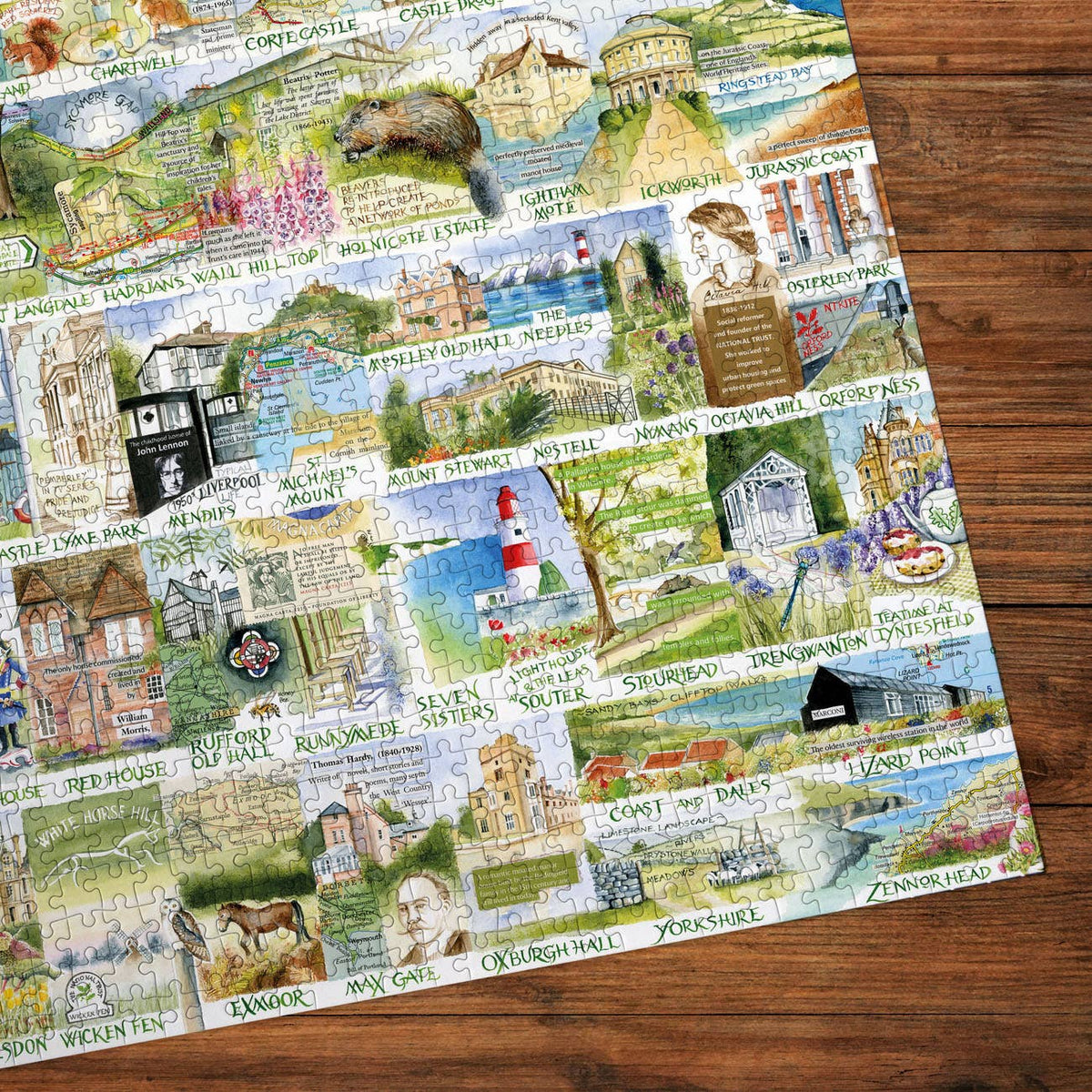 Gibsons National Trust Landmarks and Landscapes 1000 piece jigsaw puzzle, view 4