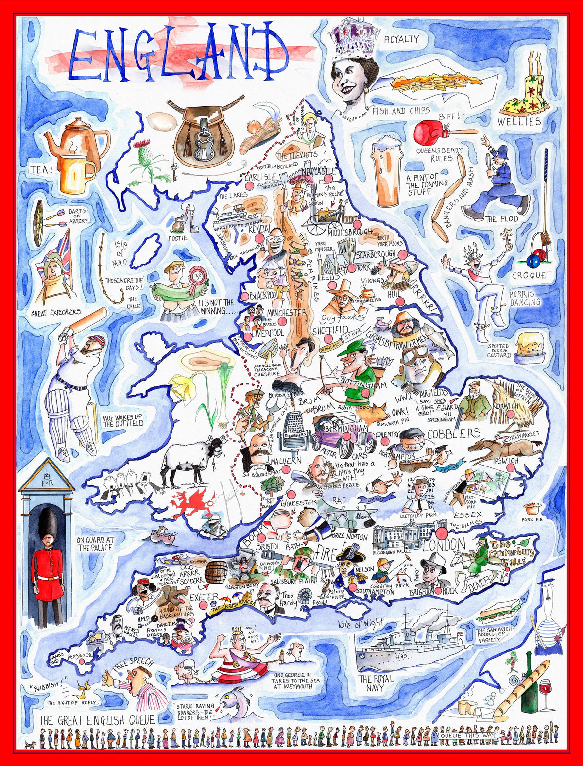 Tim Bulmer Map of England 1000 piece jigsaw puzzle by All Jigsaw Puzzles, image 1