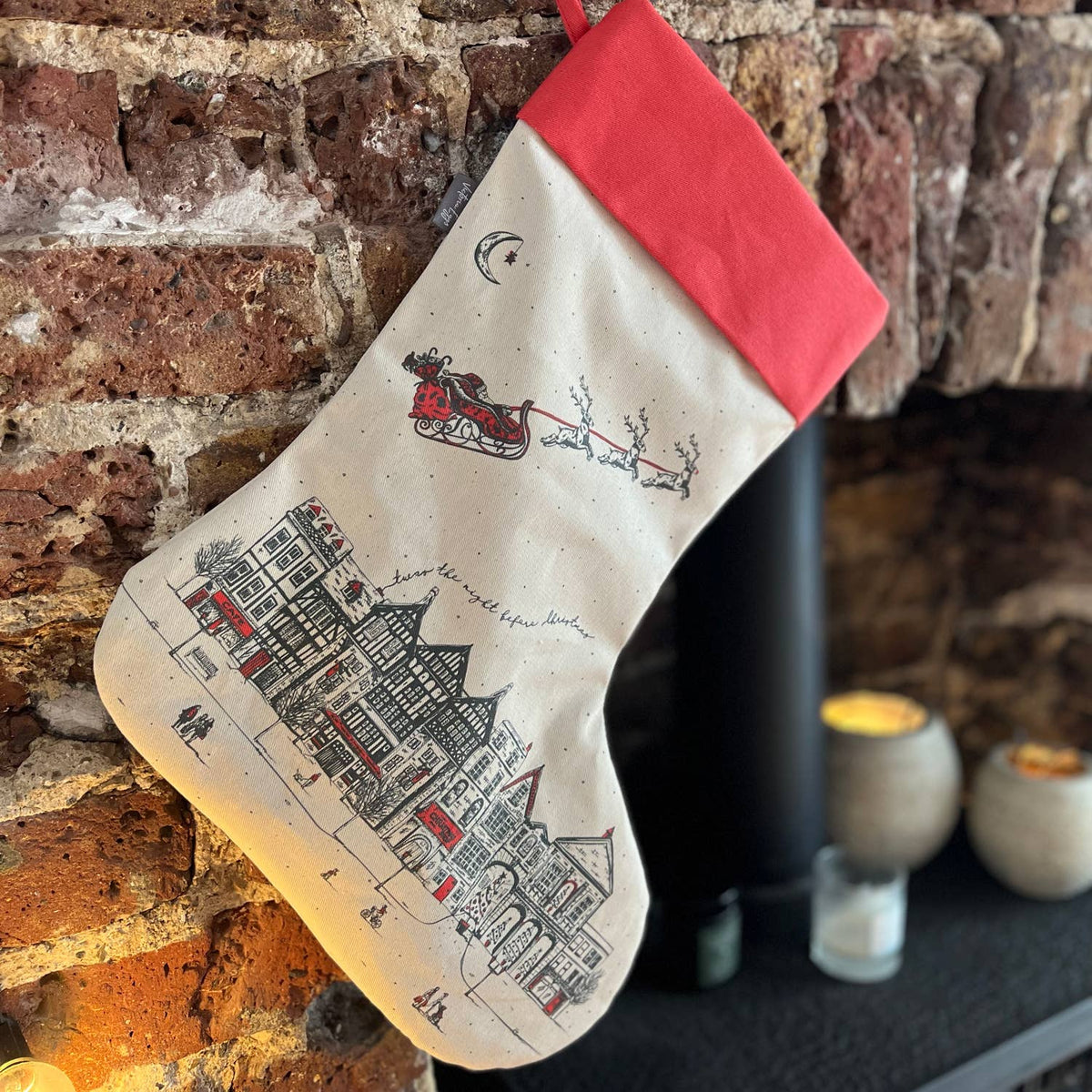 Santa's Sleigh Christmas Stocking
