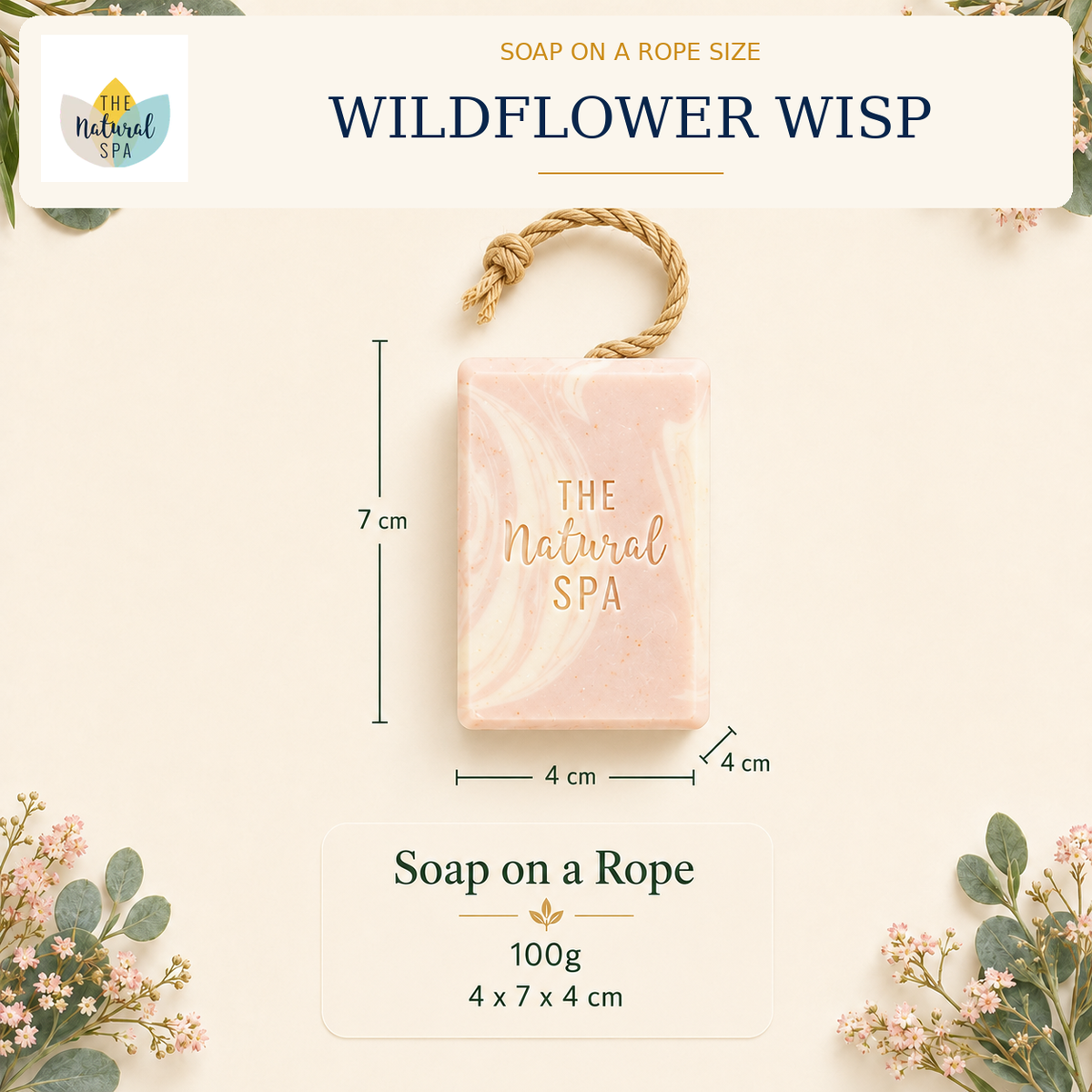 Wildflower Wisp Soap On A Rope | 100g | Vegan & Plastic-Free