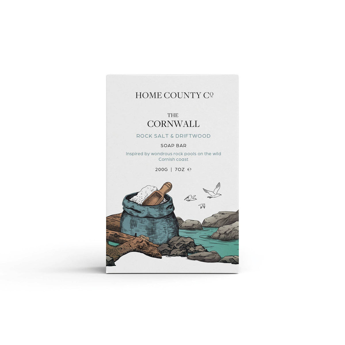 Home County Co. The Cornwall Rock Salt & Driftwood Soap Bar 200g