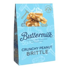 Buttermilk Crunchy Peanut Brittle 150g pack, in a light blue printed carton.