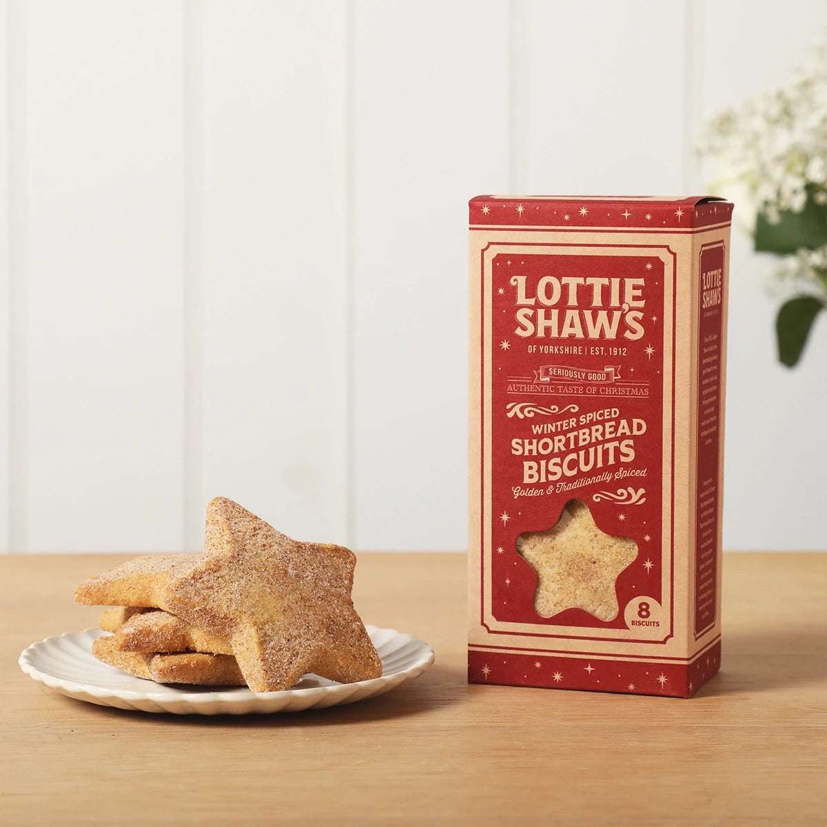 Lottie Shaw's Winter Spiced Shortbread Stars box