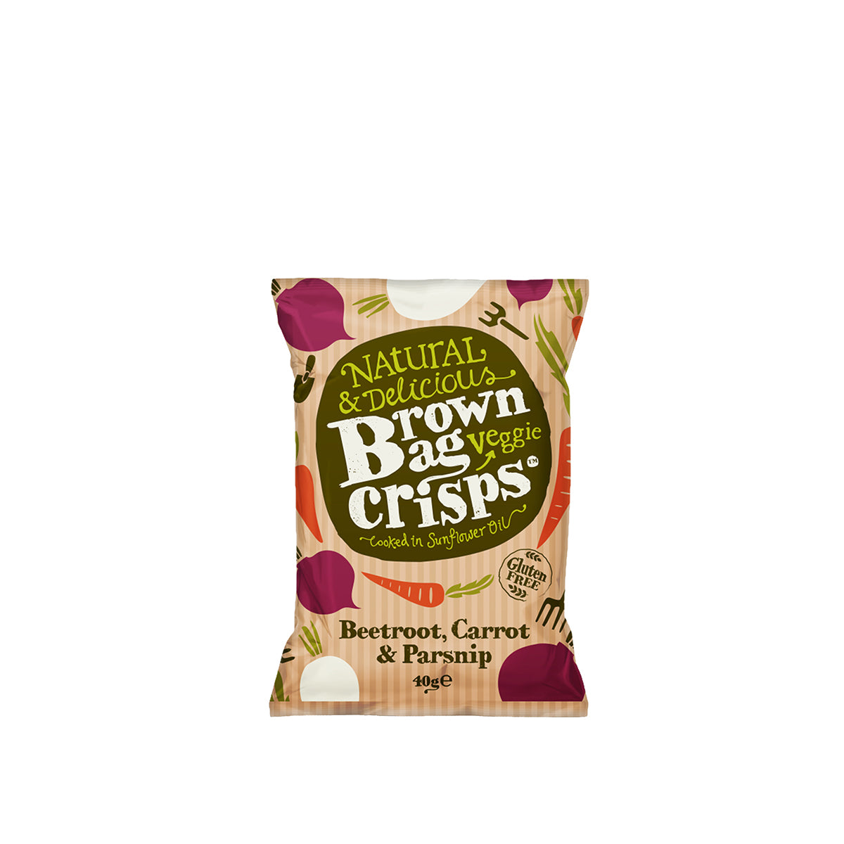 Brown Bag Crisps Beetroot, Carrot & Parsnip 40g