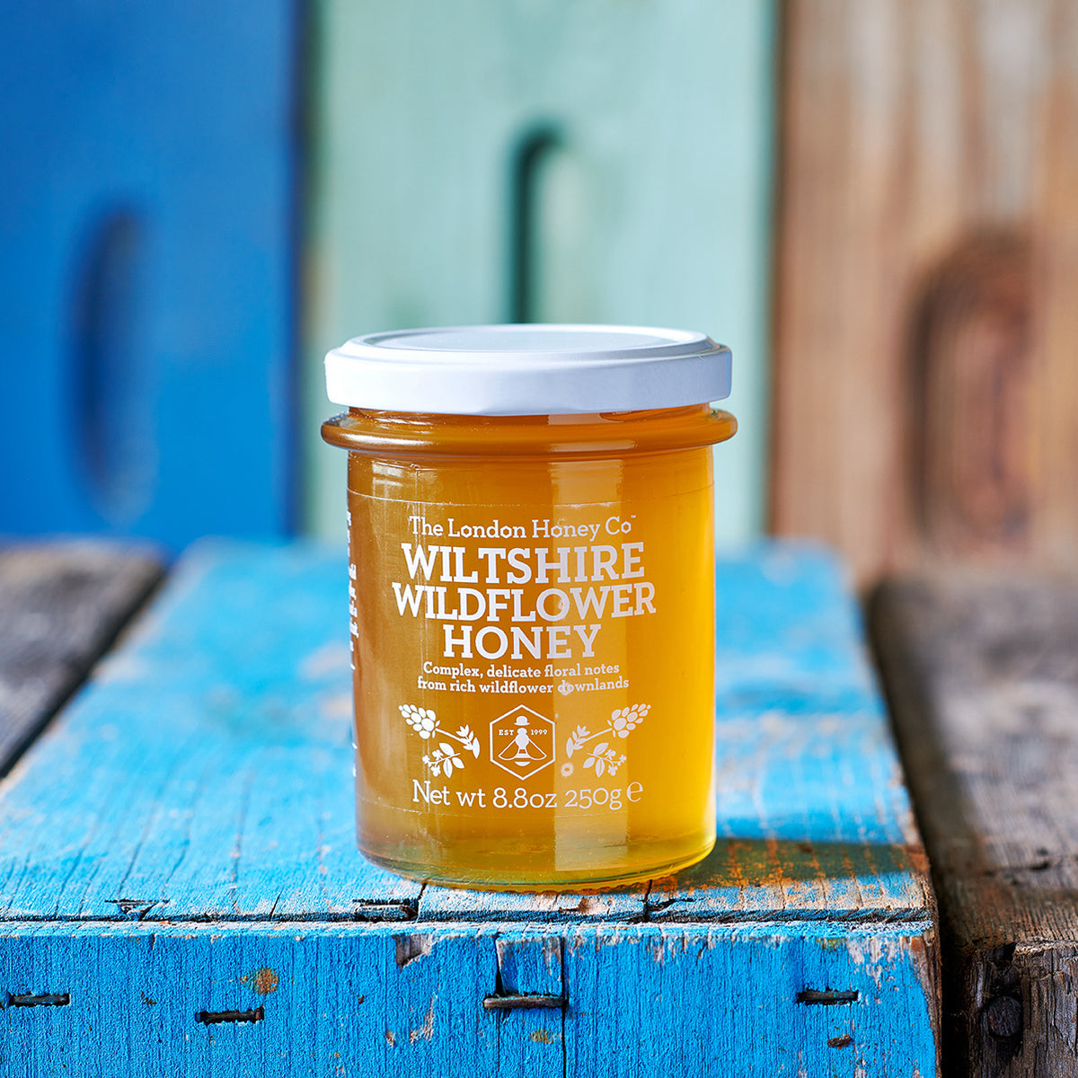 The London Honey Co. Wiltshire Wildflower Honey 250g jar (temporary lifestyle image)