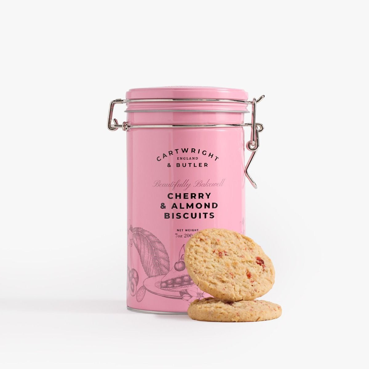 Cartwright & Butler Cherry & Almond Biscuits in Tin 200g, additional photograph