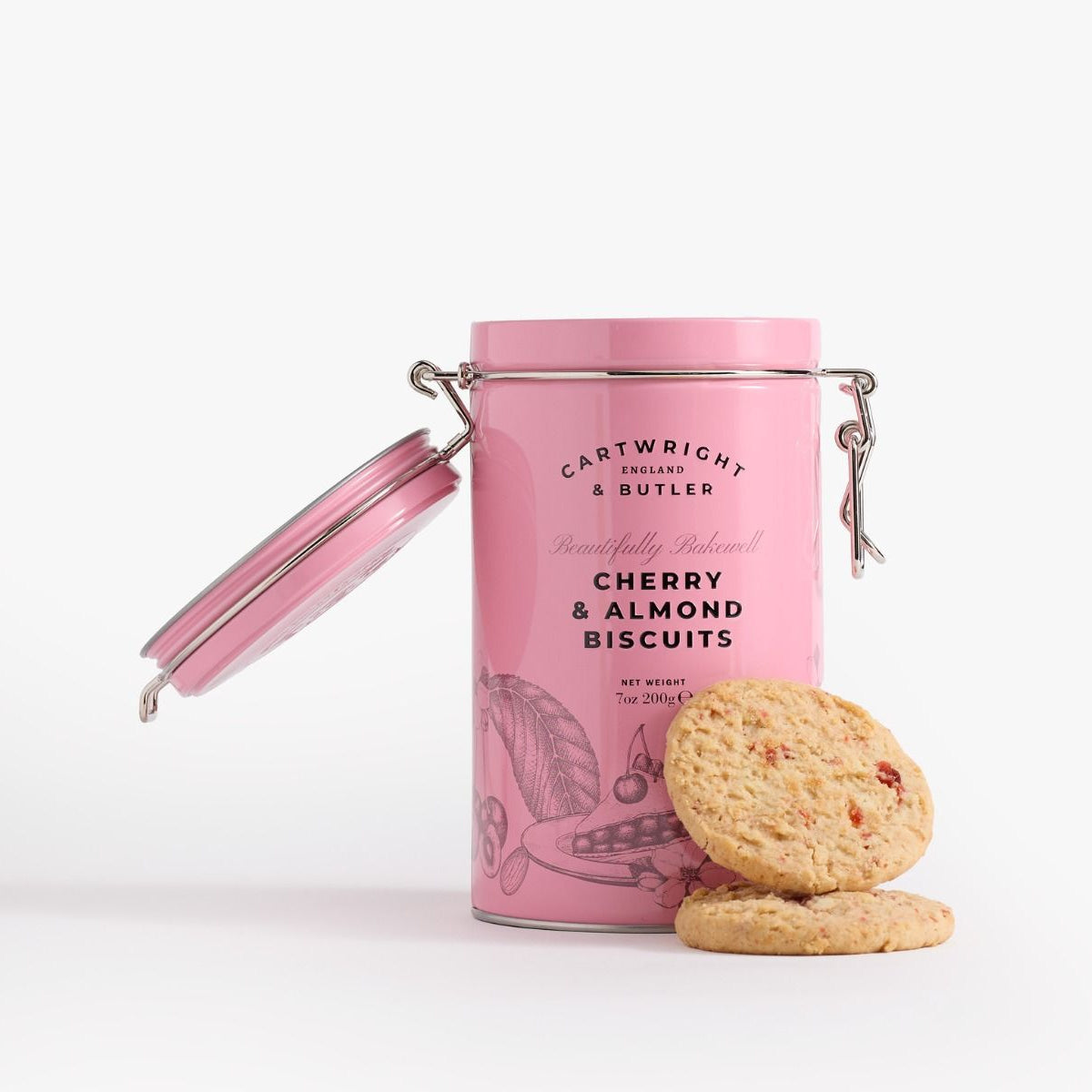 Cartwright & Butler Cherry & Almond Biscuits in Tin 200g, additional photograph