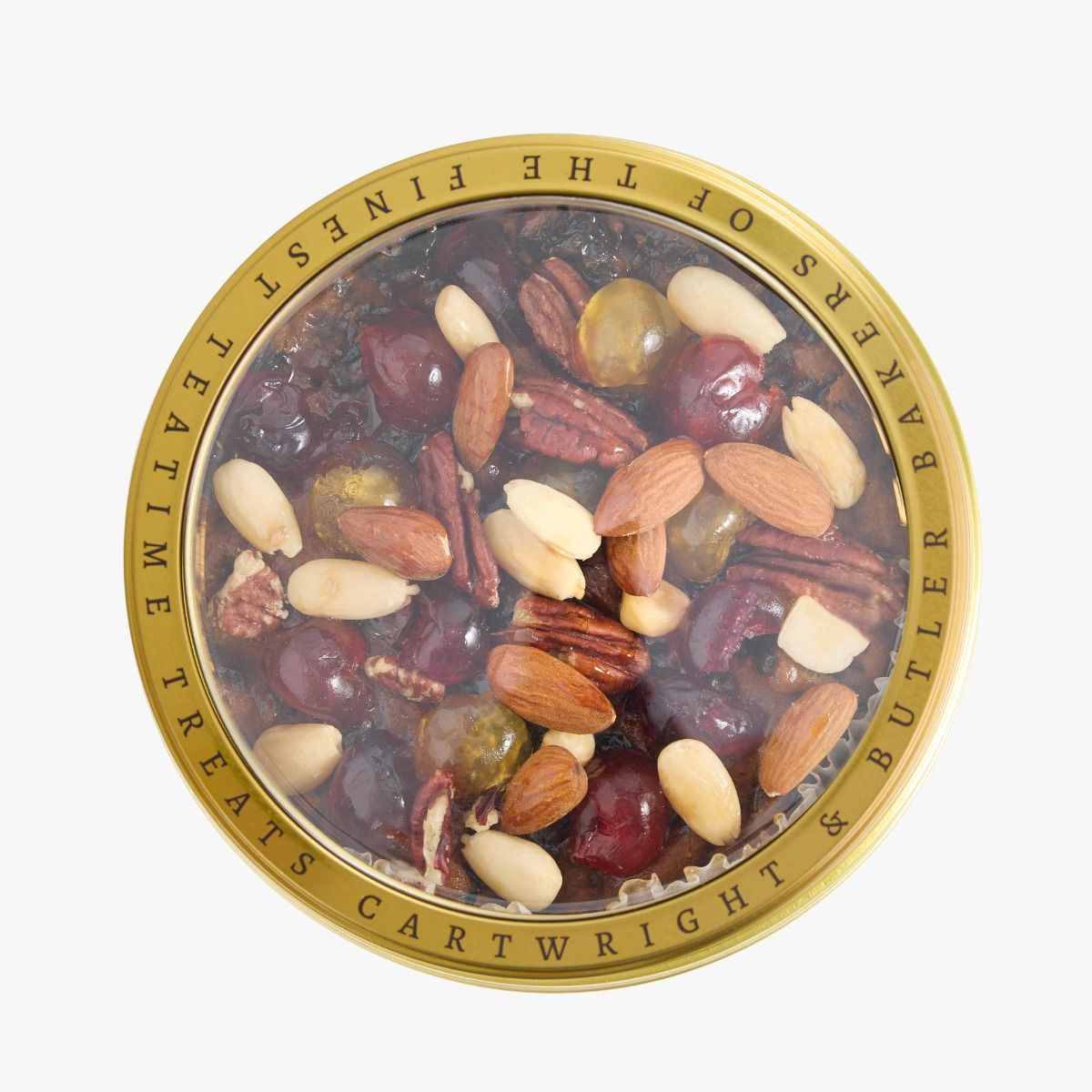 Cartwright & Butler Decorated Jewel Fruit Cake in Round Tin 700g, additional photograph