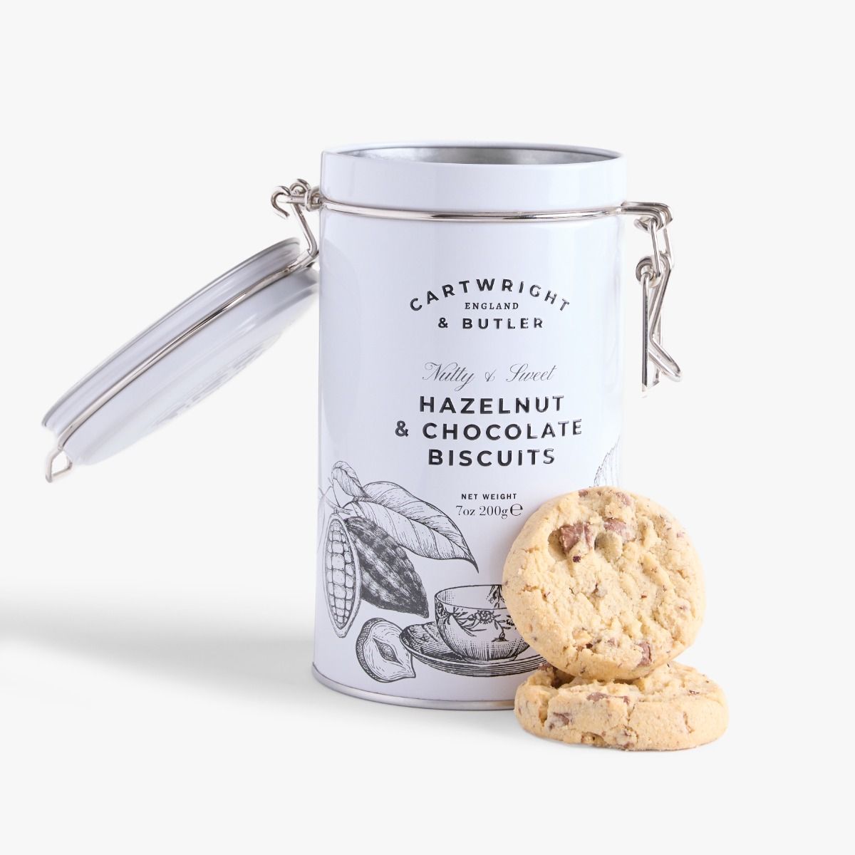 Cartwright & Butler Hazelnut & Chocolate Biscuits in Tin 200g, additional photograph