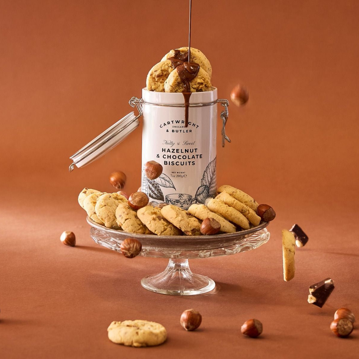 Cartwright & Butler Hazelnut & Chocolate Biscuits in Tin 200g, additional photograph