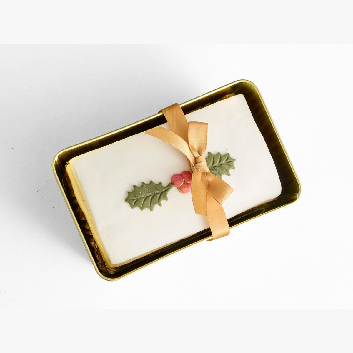 Cartwright & Butler Iced Christmas Loaf Cake Gold Christmas Tin 660g, additional photograph
