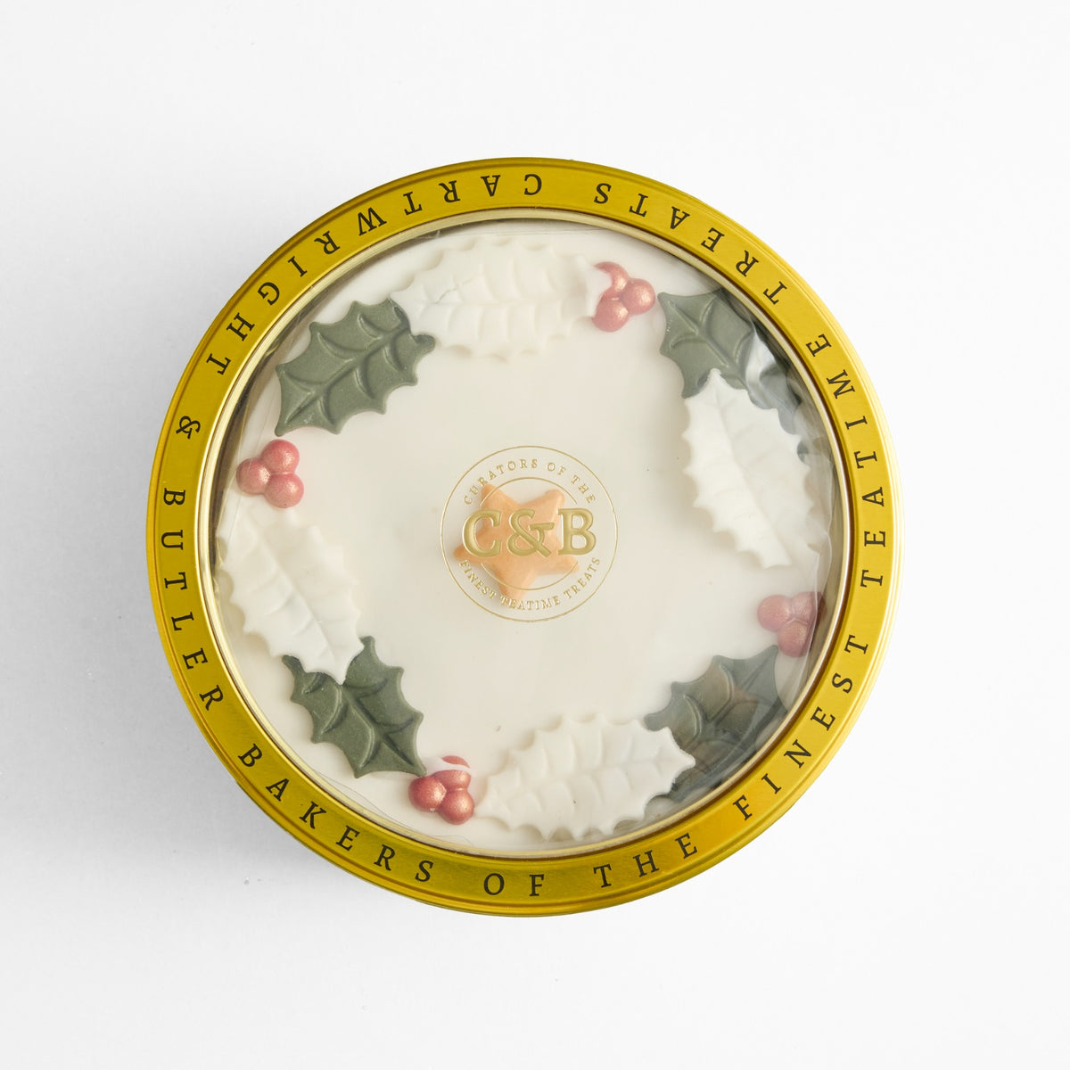 Cartwright & Butler Merry Christmas Iced Round Cake in Tin 700g, additional photograph