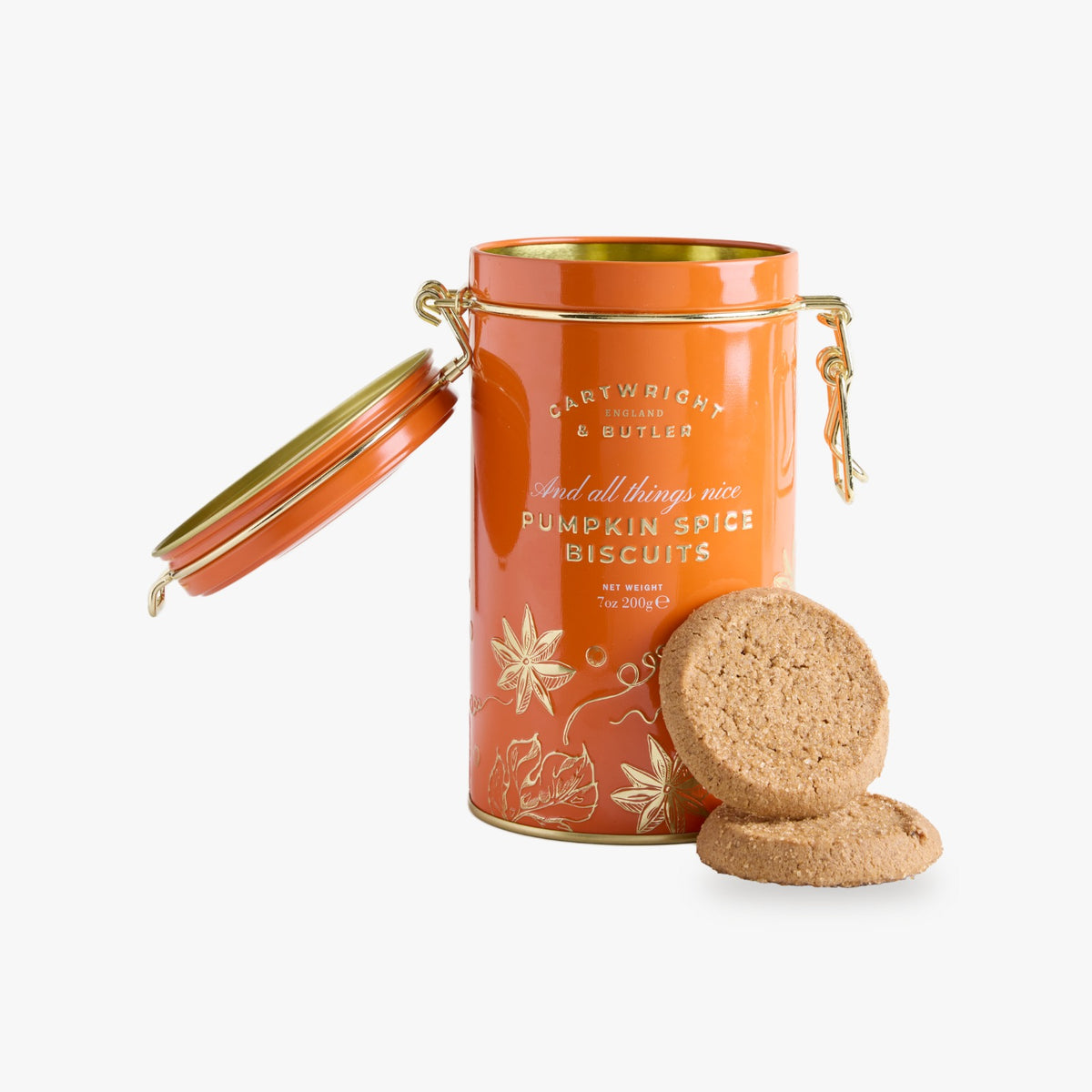 Cartwright & Butler Pumpkin Spice Biscuits in Tin 200g, additional photograph