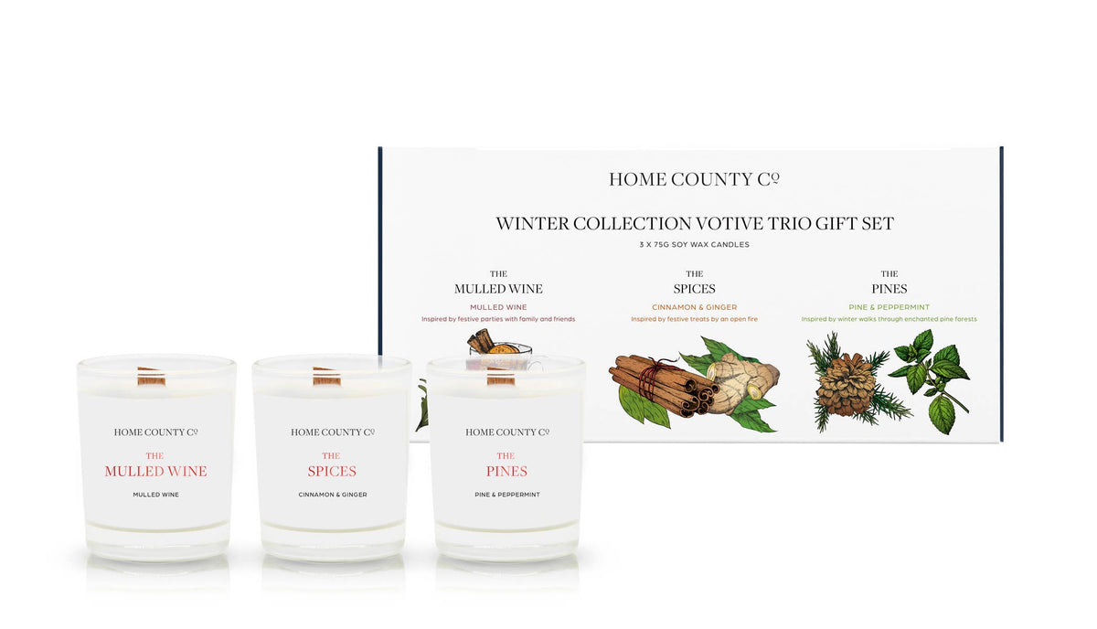 Home County Co. Winter Collection Votive Candle Trio Gift Set