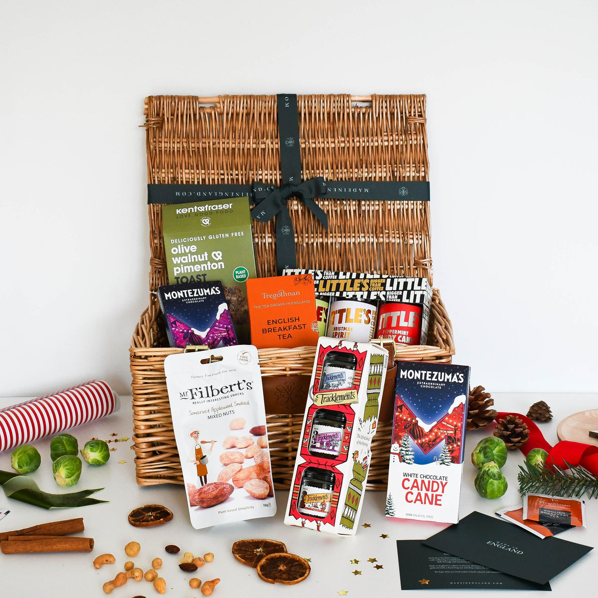 The Gluten Free Christmas Hamper with Tracklements, Montezuma's, Little's coffee, Tregothnan tea and Mr Filbert's nuts