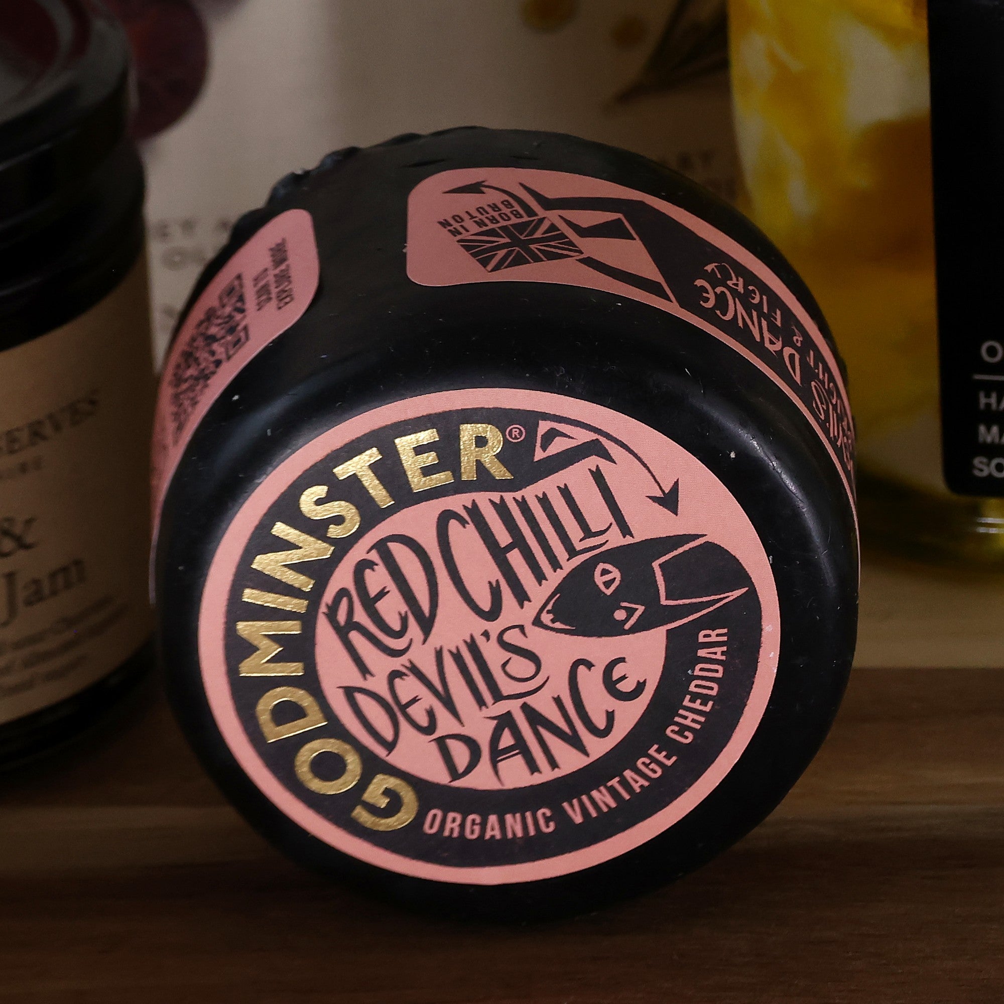 Godminster Red Chilli Devil's Dance organic vintage cheddar, Somerset
