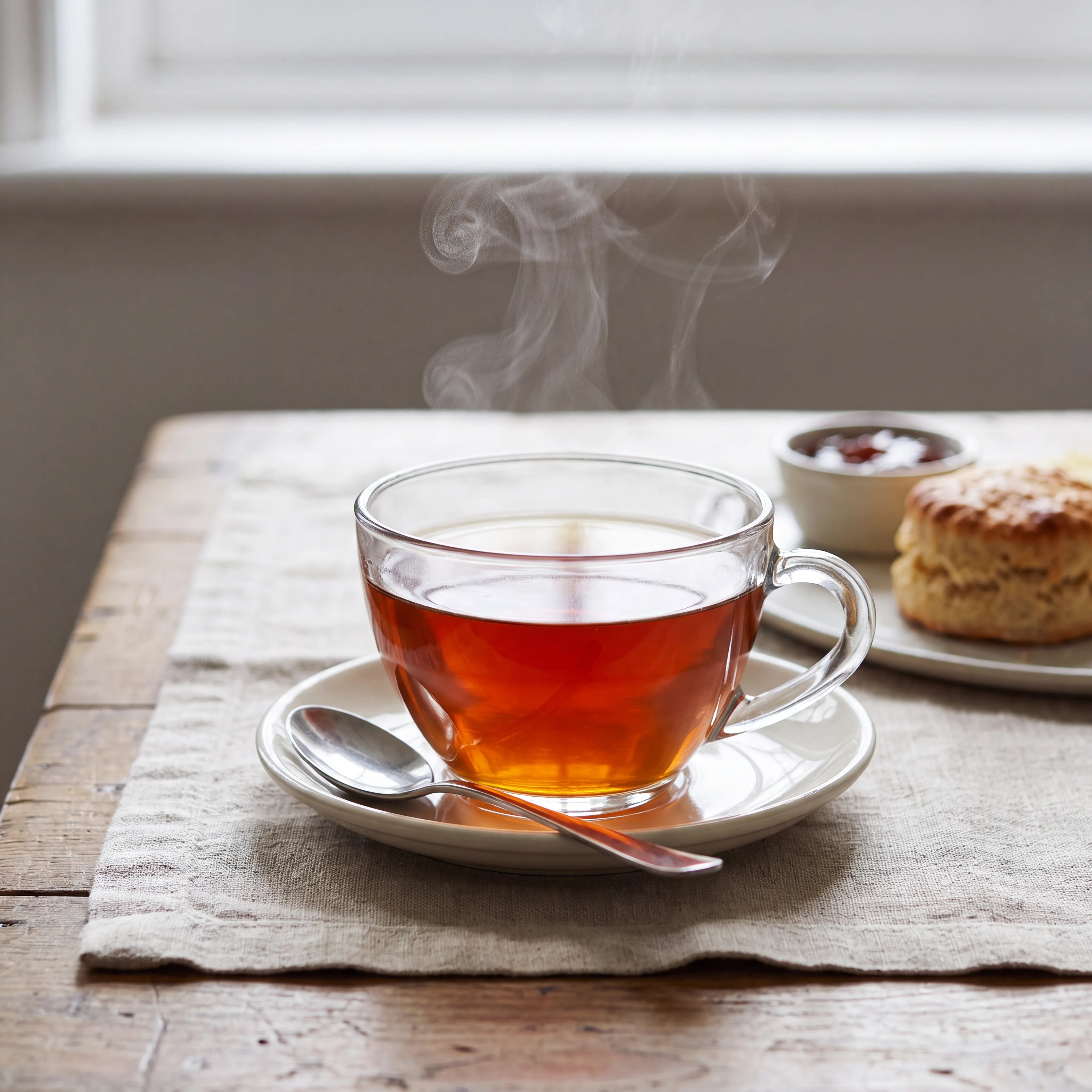 Freshly brewed cup of English Breakfast tea