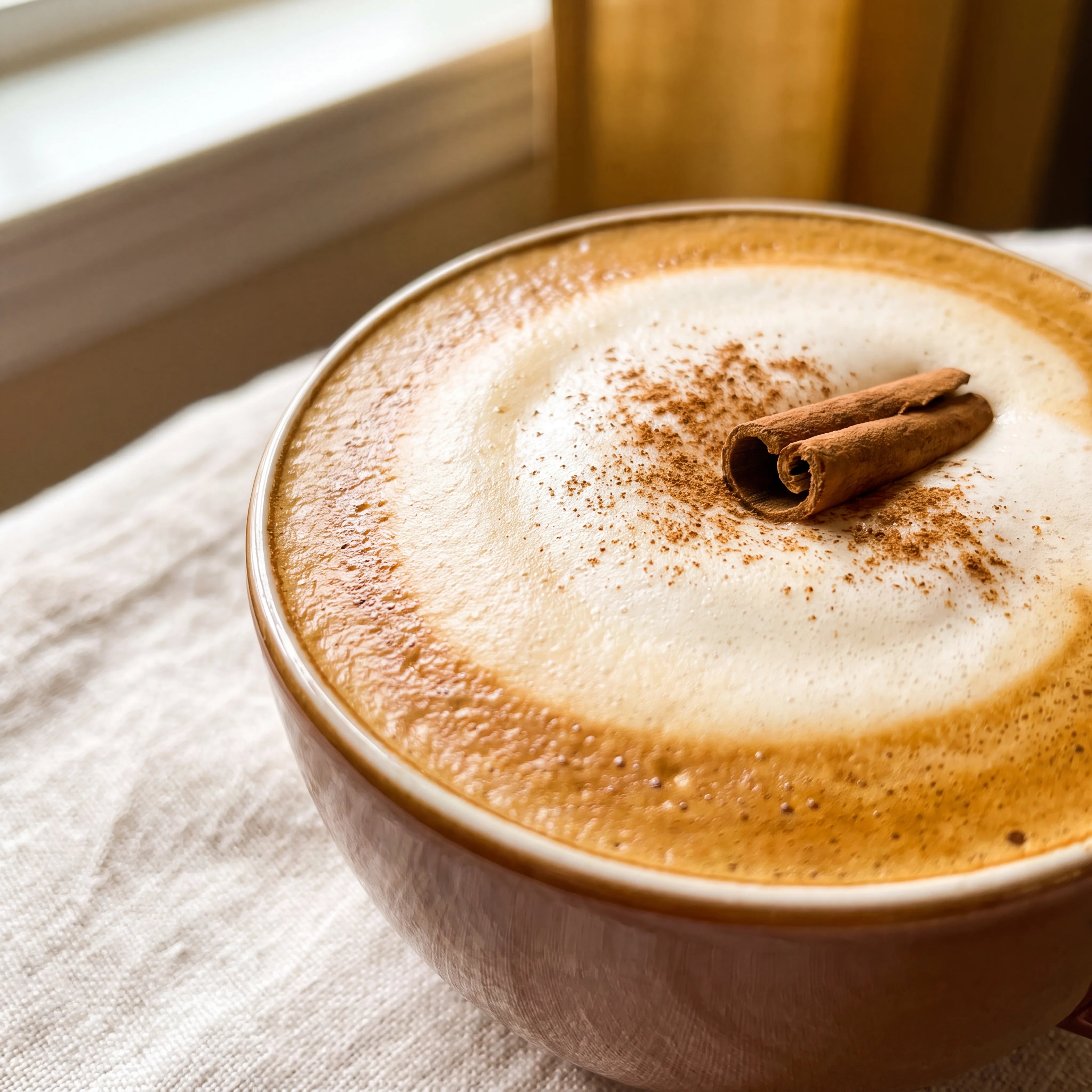Creamy coffee with a warm rum tone