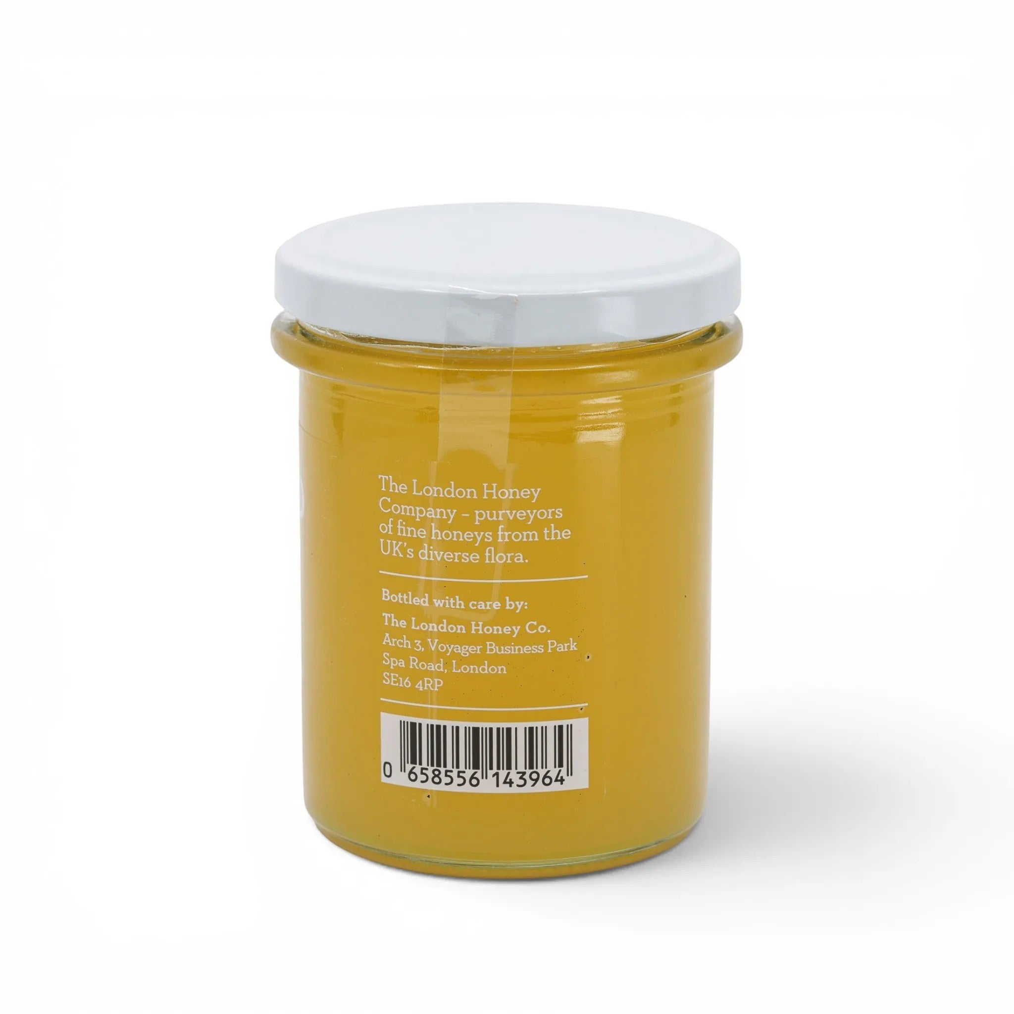 Made In England jar of The London Honey Co. British Cotswold Honey, golden and bright, 250g.
