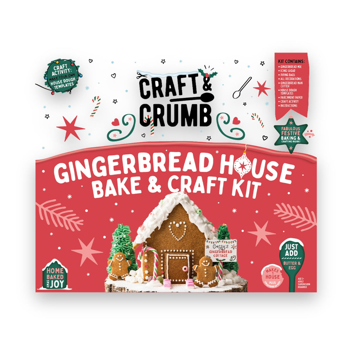 Craft & Crumb Gingerbread House Bake & Craft Kit box